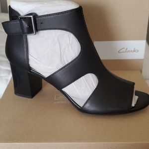 Clarks Leather Ankle Strap Heel